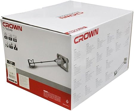 CROWN - CT10049 Mixer Machine with 120 mm Mixing paddle diameter - 1100w power rated - 130-450 / 245-850 minˉ¹ No-load speed (gear I / II) - M14 Tool holder
