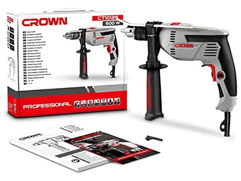 Crown Impact Hammer Drill 13mm 750w With Variable Speed & Reverse Forward - CT10129