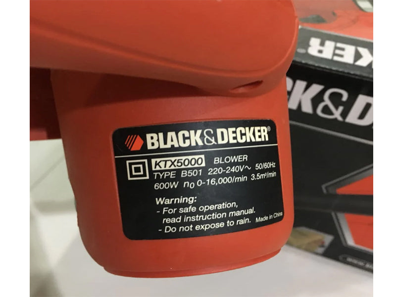 Black & Decker KTX5000 Electric Air Blower 600W Variable Speed 220V