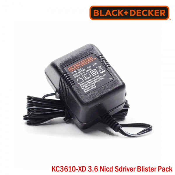 Black n Decker Cordless Screw Driver with 10 Bits - Forward Reverse - 3.6V NiCd - KC3610