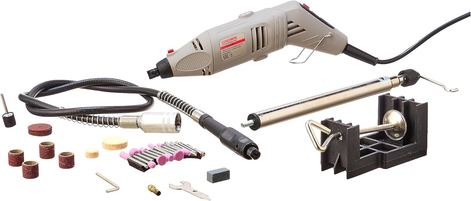 Crown CT13428 Mini Die Grinder 3mm 150watt with BMC 40pcs set