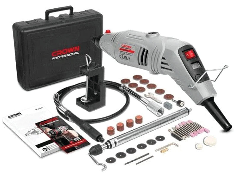 Crown CT13428 Mini Die Grinder 3mm 150watt with BMC 40pcs set